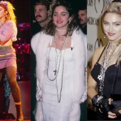 Ikona lat 80. Madonna w trzech odsłonach: na scenie w fioletowej mini, na czerwonym dywanie w białej sukni i białym futrze, oraz w czarnej kreacji z mnóstwem biżuterii. Idealny pomysł na przebranie lata 80.!
