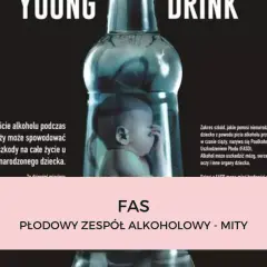Dziecko w butelce symbolizuje FAS. Picie alkoholu w ciąży powoduje uszkodzenia, które mogą trwać całe życie.