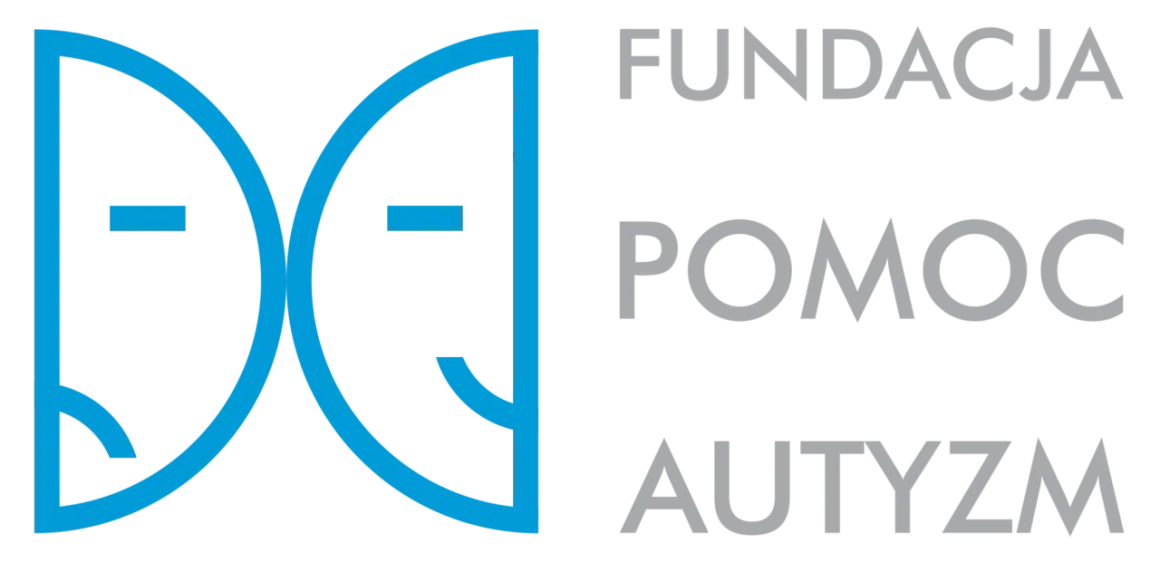 Logo Fundacji Pomoc Autyzm: dwie stylizowane głowy, tekst "FUNDACJA POMOC AUTYZM".